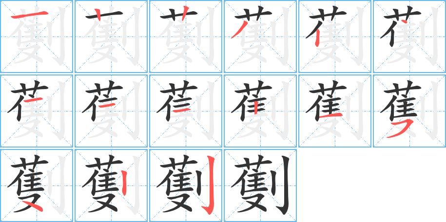 劐的筆順筆畫