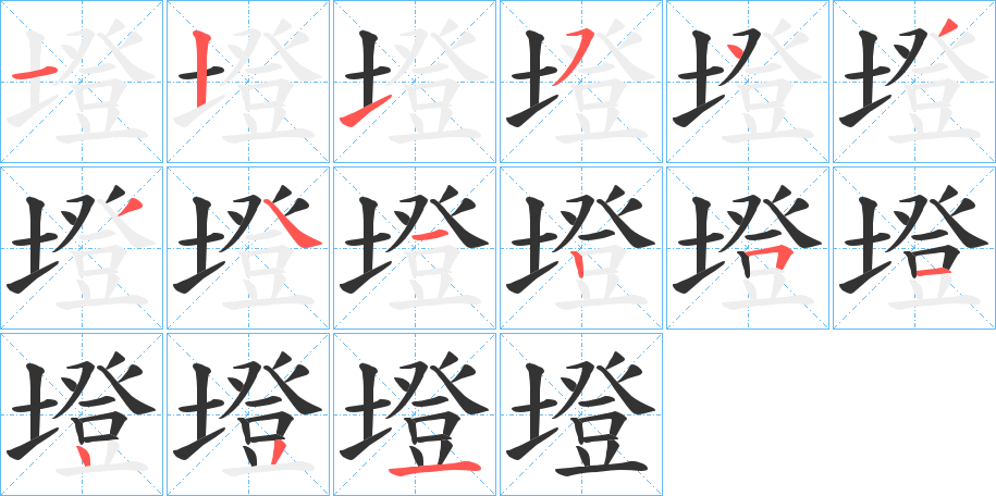 墱的筆順筆畫