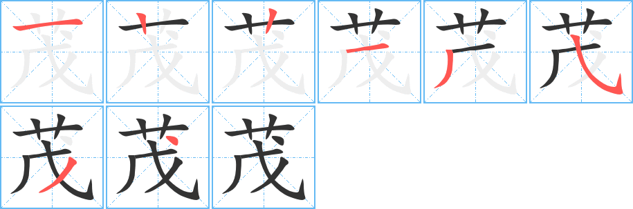 茂的筆順筆畫