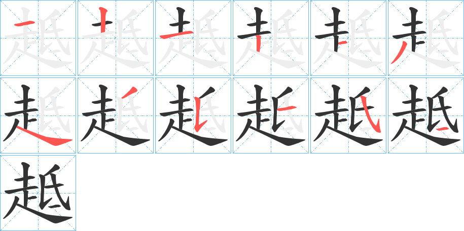 趆的筆順筆畫