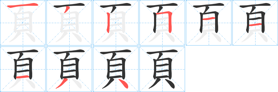 頁的筆順筆畫