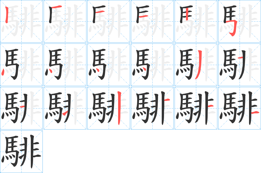 騑的筆順筆畫