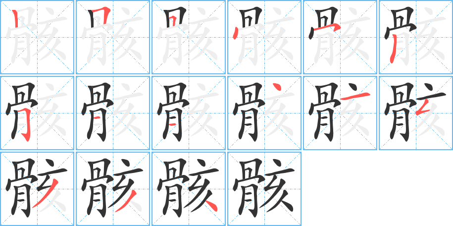 骸的筆順筆畫