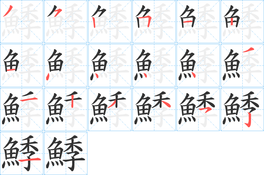 鯚的筆順筆畫